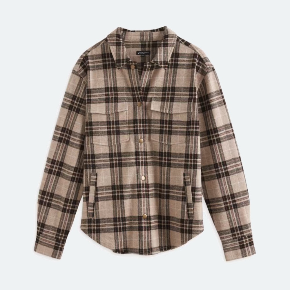 Plaid Button-Up Utility Jacket